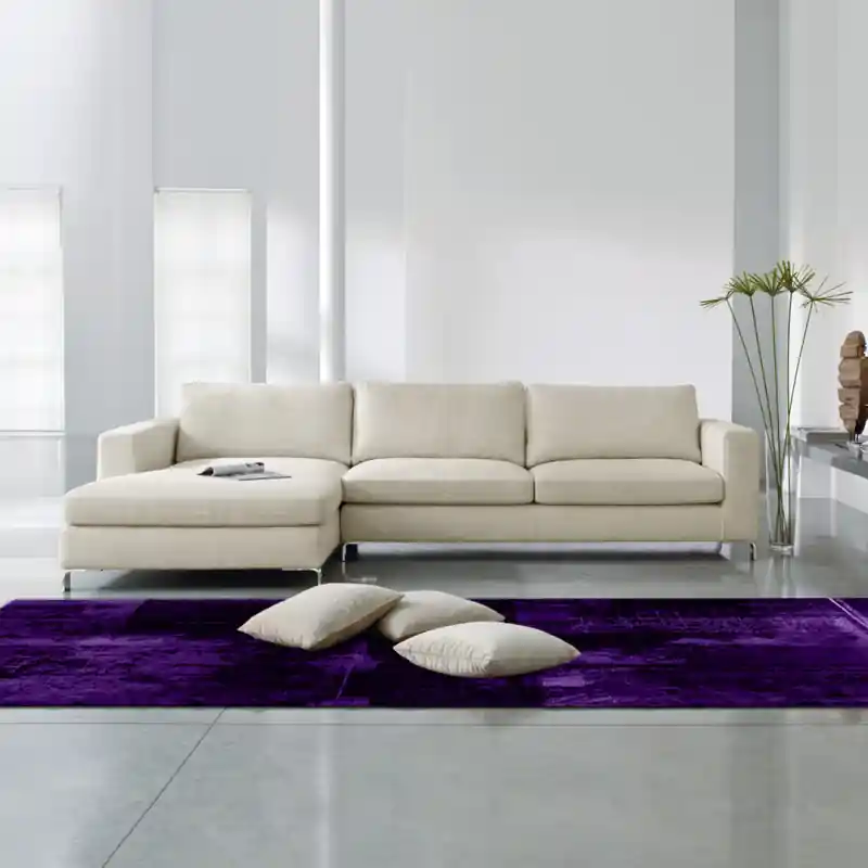Tappeto Passatoia Salotto Cucina Bagno Lavabile Antiscivolo Moderno Sfumato Viola- MOD5111