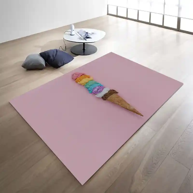 Tappeto Passatoia Salotto Cucina Bagno Lavabile Food Gelato Cono Arcobaleno Dolce - FO0007