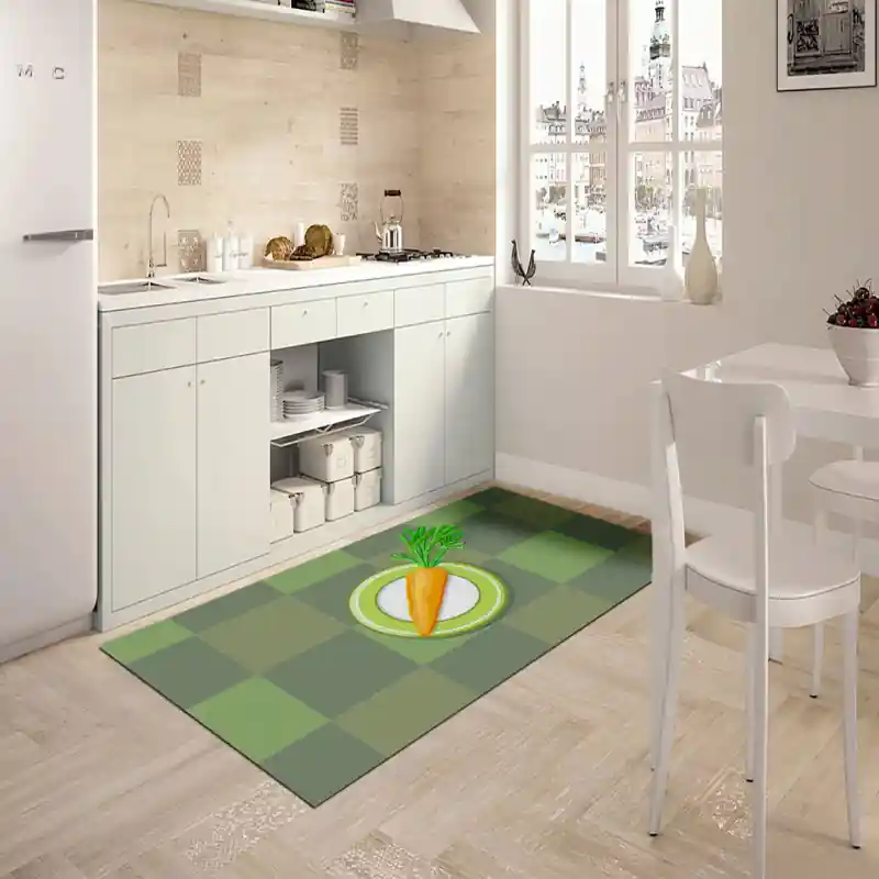 Tappeto Passatoia Salotto Cucina Bagno Lavabile Food Piatto Carota Cartoon - FO0088
