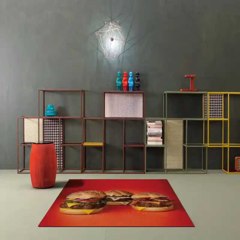 Tappeto Passatoia Salotto Cucina Bagno Lavabile Food Panini Hamburger Fast Food - FO0079