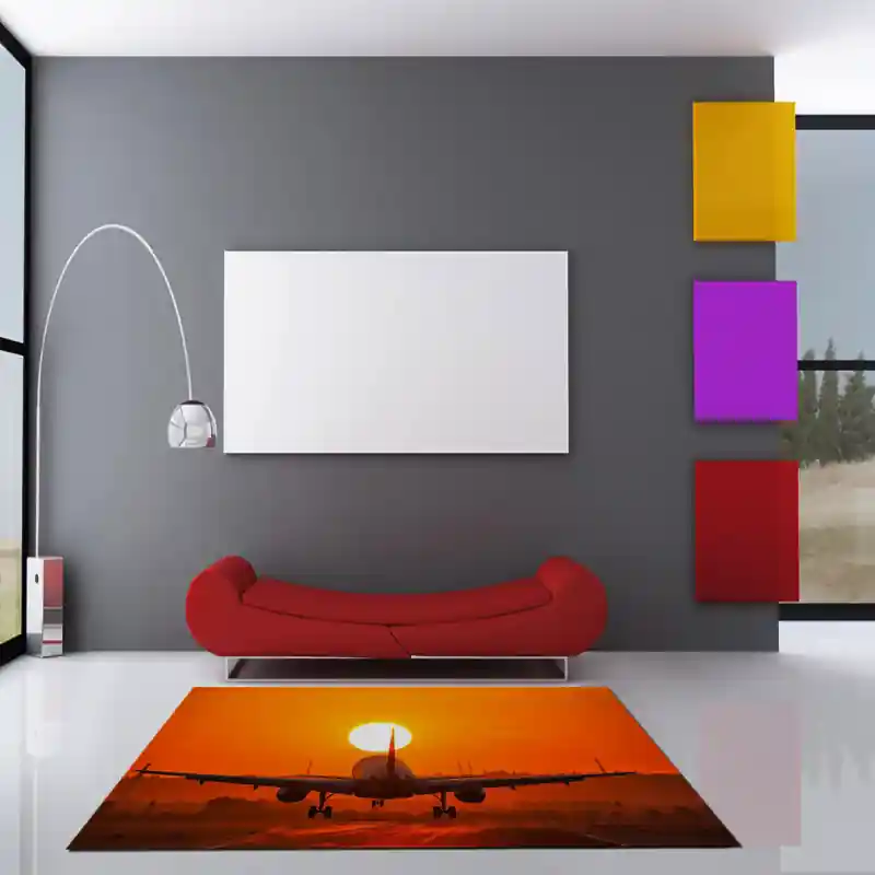 Tappeto Passatoia Salotto Cucina Bagno Lavabile Antiscivolo Stampa Digitale Aerei - AER0035