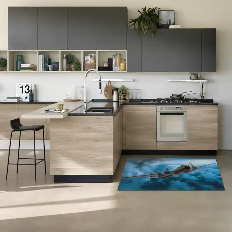 Tappeto Passatoia Salotto Cucina Bagno Lavabile Antiscivolo Stampa Digitale Aerei - AER0021