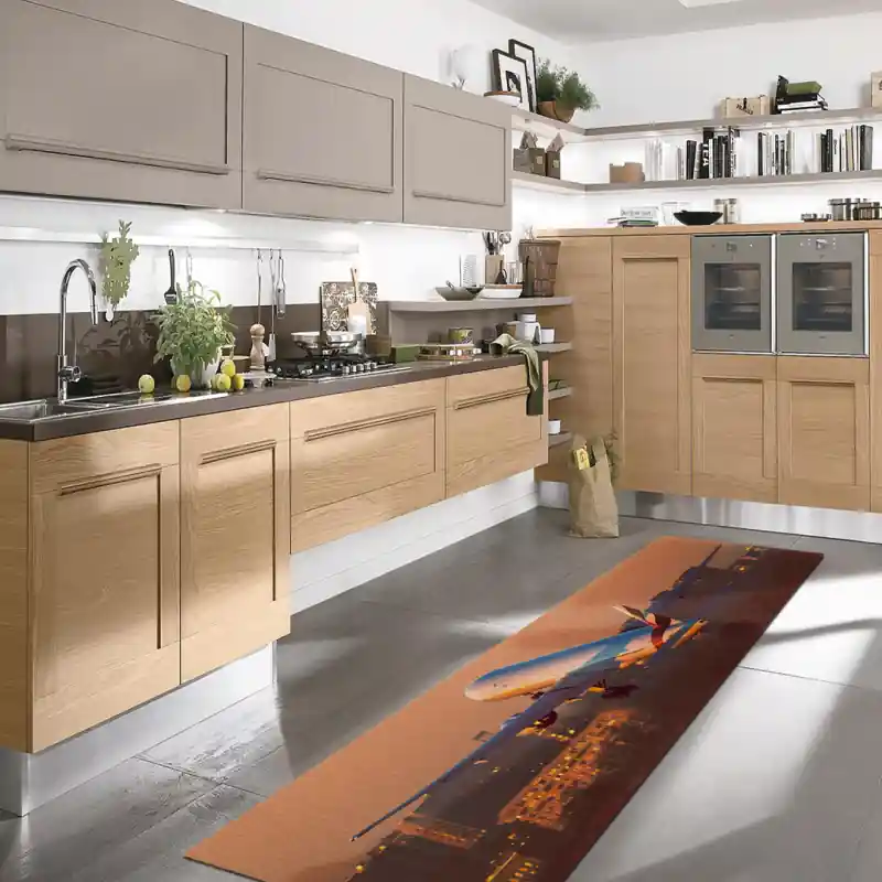 Tappeto Passatoia Salotto Cucina Bagno Lavabile Antiscivolo Stampa Digitale Aerei - AER0015