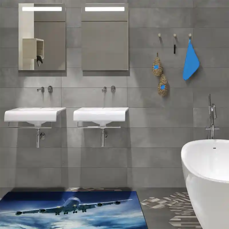 Tappeto Passatoia Salotto Cucina Bagno Lavabile Antiscivolo Stampa Digitale Aerei- AER0013