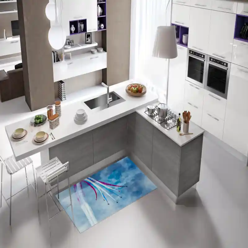 Tappeto Passatoia Salotto Cucina Bagno Lavabile Antiscivolo Stampa Digitale Aerei- AER0011