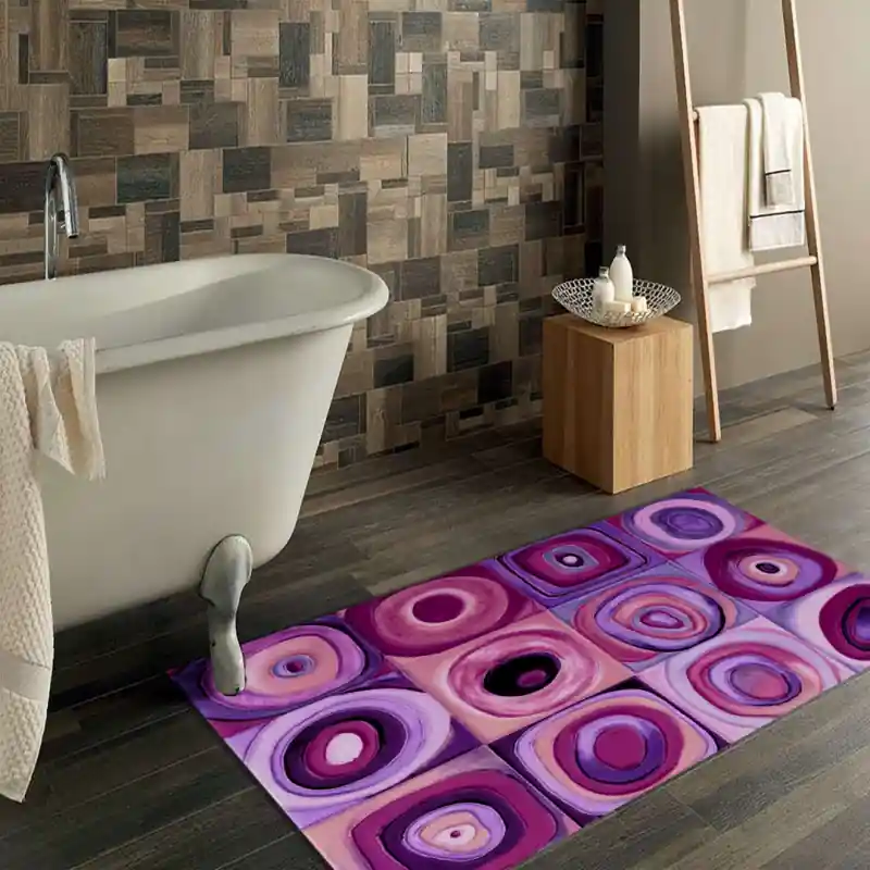 Tappeto Passatoia Salotto Cucina Bagno Lavabile Antiscivolo Moderno Geometrico Lilla- MOD5213