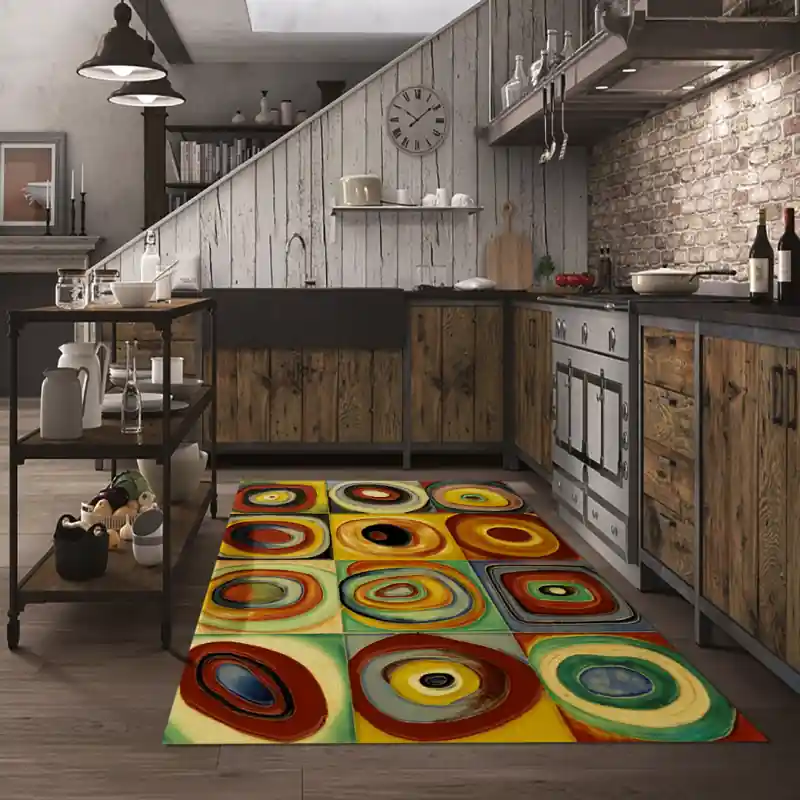 Tappeto Passatoia Salotto Cucina Bagno Lavabile Antiscivolo Moderno Geometrico Oro - MOD5209