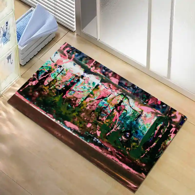 Tappeto Passatoia Salotto Cucina Bagno Lavabile Antiscivolo Moderno Astratto Rosa Antico - MOD5200