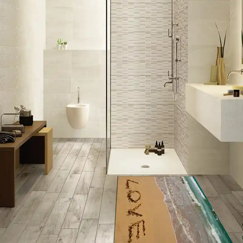 Tappeto Passatoia Salotto Cucina Bagno Lavabile Lui Lei Scritta Love Spiaggia Mare - LL0020