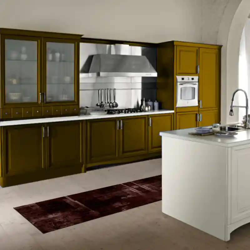Tappeto Passatoia Salotto Cucina Bagno Lavabile Antiscivolo Moderno Sfumato Marrone- MOD5115