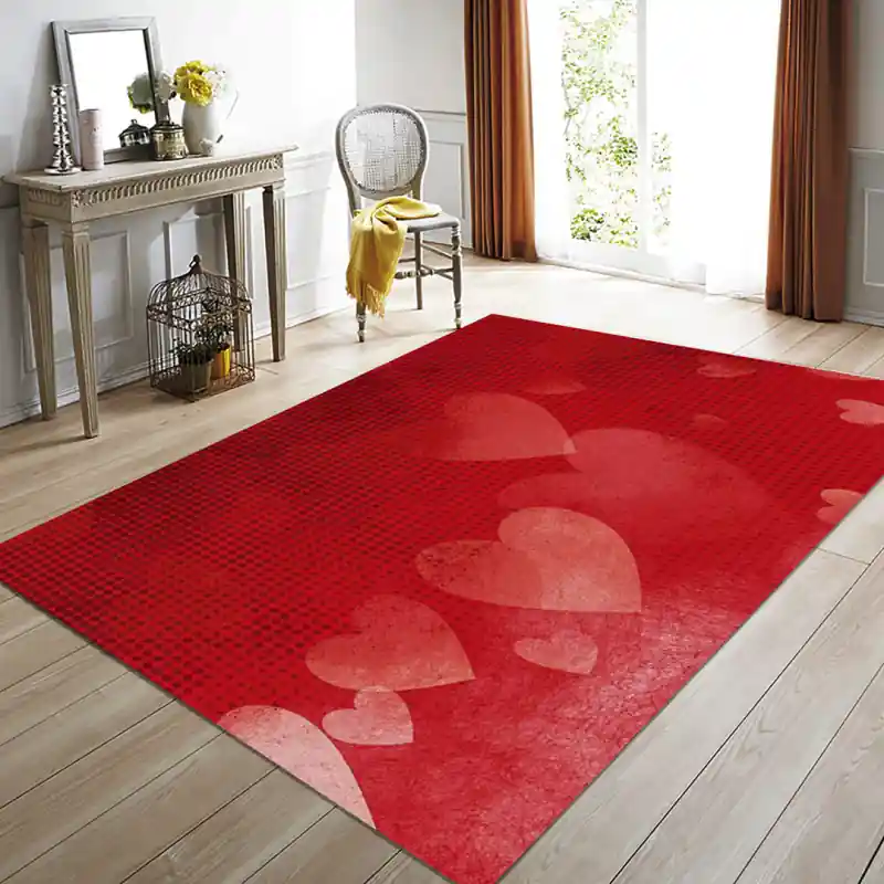 Tappeto Passatoia Salotto Cucina Bagno Lavabile Lui Lei Cuori Rossi - LL0002