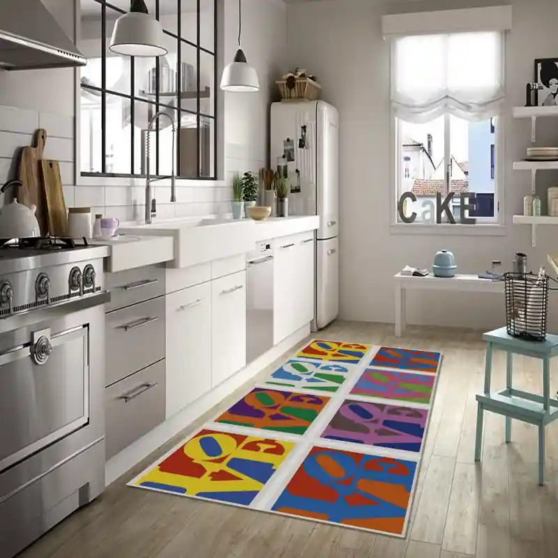 Tappeto Passatoia Salotto Cucina Bagno Lavabile Lui Lei Love Stampa Pop Art Colori - LL0001