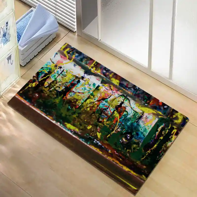 Tappeto Passatoia Salotto Cucina Bagno Lavabile Antiscivolo Moderno Astratto Giallo - MOD5197