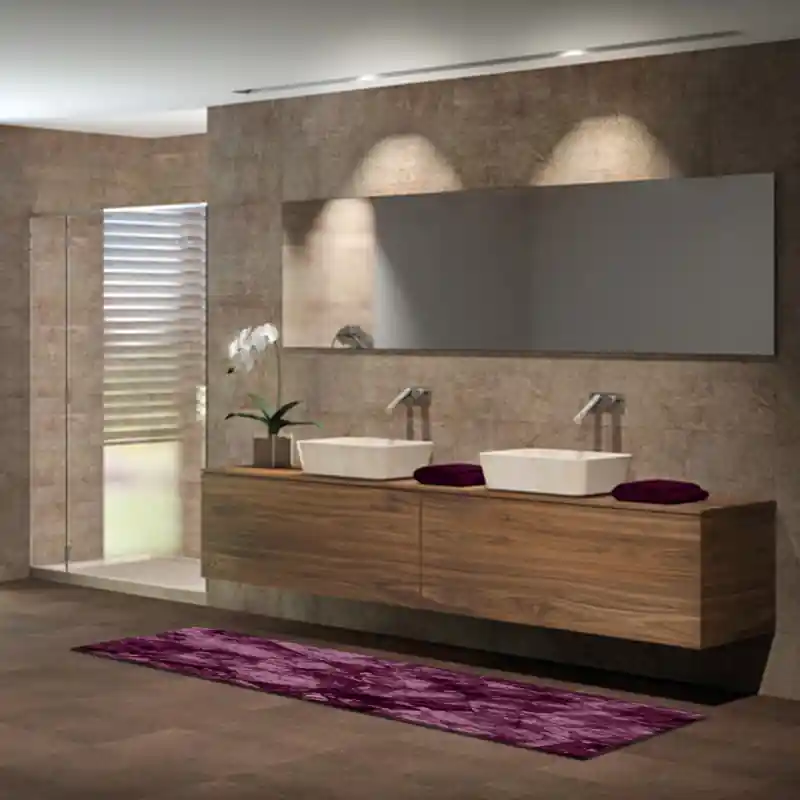 Tappeto Passatoia Salotto Cucina Bagno Lavabile Antiscivolo Moderno Geometrico Lilla - MOD5178