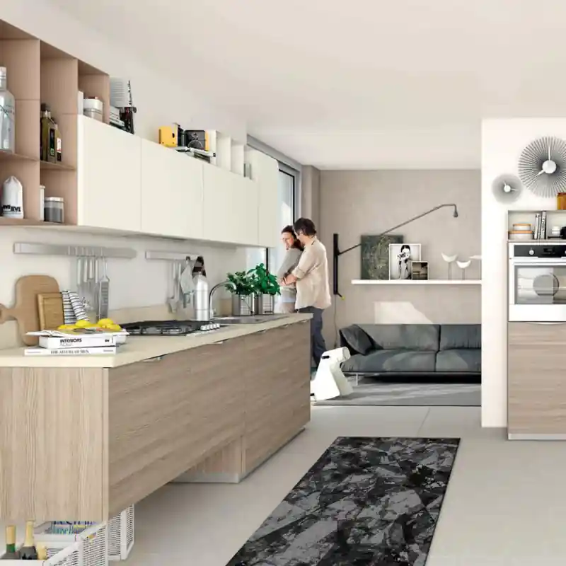 Tappeto Passatoia Salotto Cucina Bagno Lavabile Antiscivolo Moderno Geometrico Grigio - MOD5175