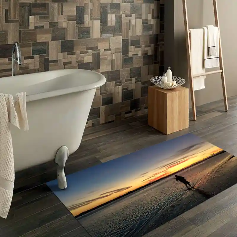Tappeto Passatoia Salotto Cucina Bagno Lavabile Sport Pesca Solitaria Tramonto - SPO0054