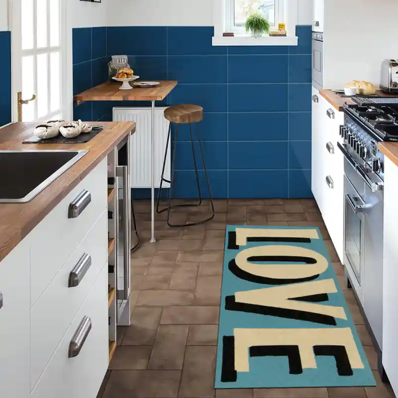 Tappeto Passatoia Salotto Cucina Bagno Lavabile Lui Lei Scritta Love Ombre - LL0087