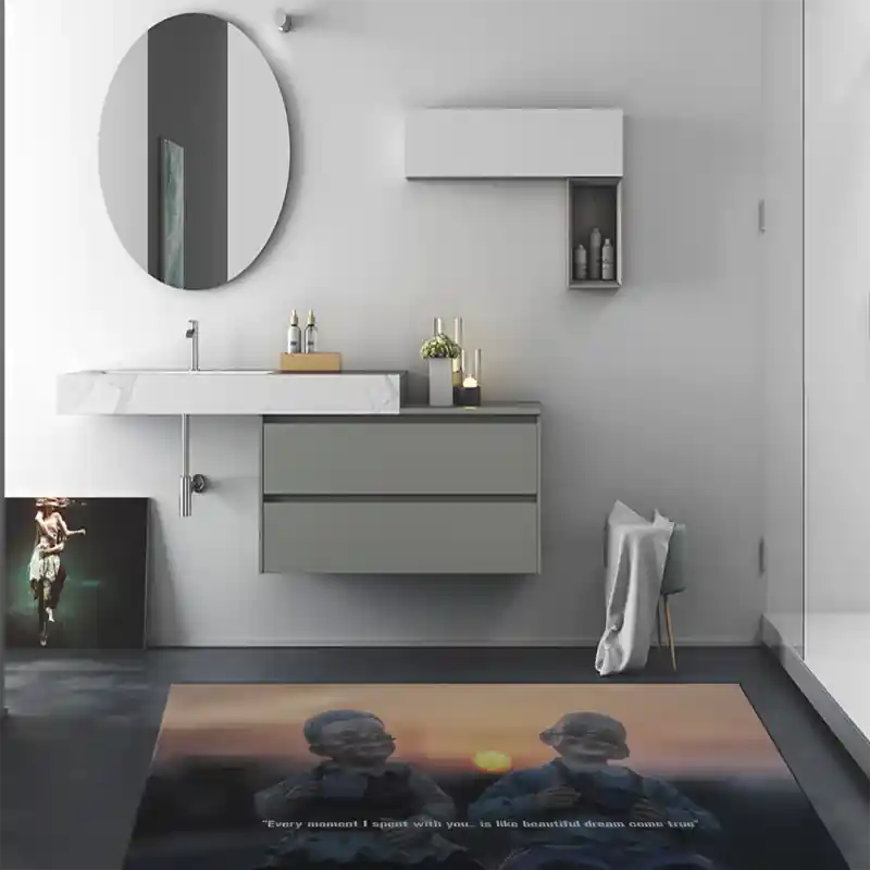 Tappeto Passatoia Salotto Cucina Bagno Lavabile Lui Lei Scritta Amore Vecchiaia Insieme - LL0085