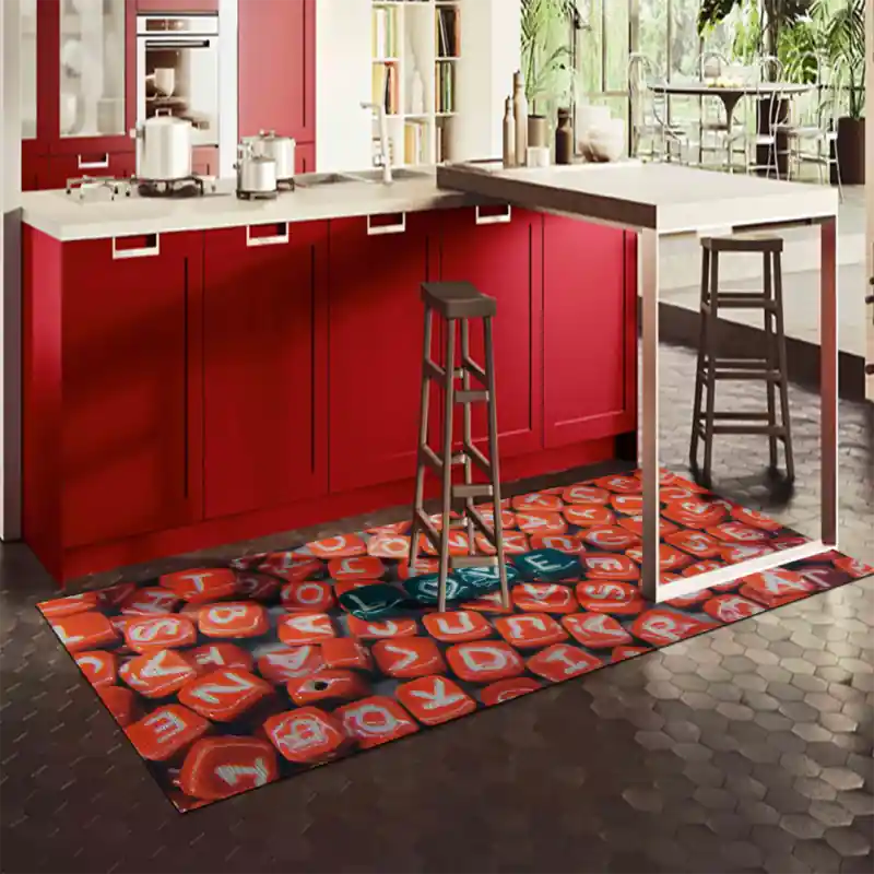 Tappeto Passatoia Salotto Cucina Bagno Lavabile Lui Lei Cubi Lettere Love - LL0084