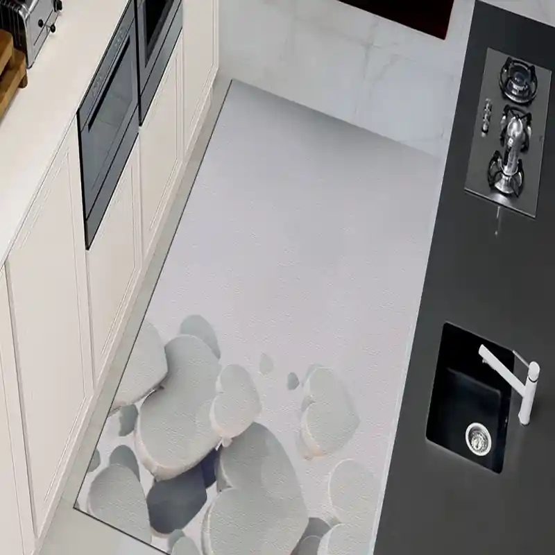 Tappeto Passatoia Salotto Cucina Bagno Lavabile Lui Lei Cuori 3D Bianchi Amore Puro - LL0067