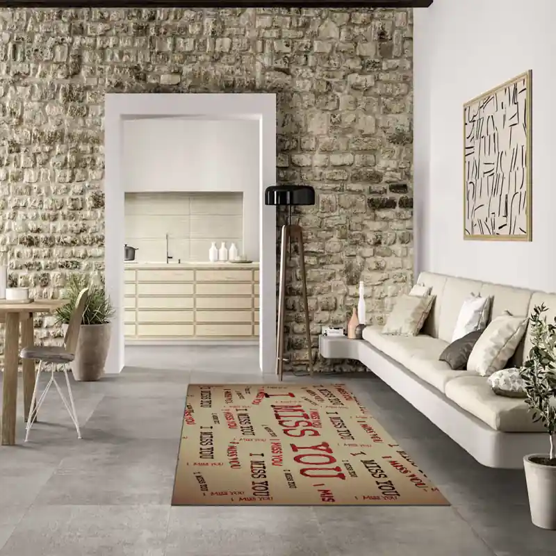 Tappeto Passatoia Salotto Cucina Bagno Lavabile Lui Lei Scritta I Miss You Amore Mi Manchi - LL0065