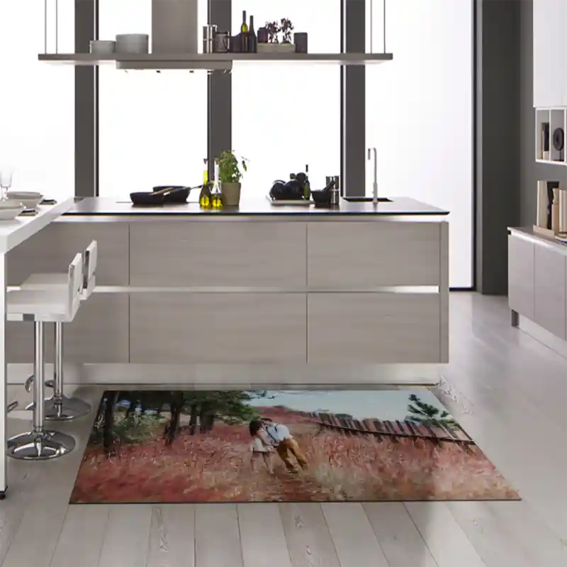 Tappeto Passatoia Salotto Cucina Bagno Lavabile Lui Lei Passeggiata Natura Bacio Amore - LL0062