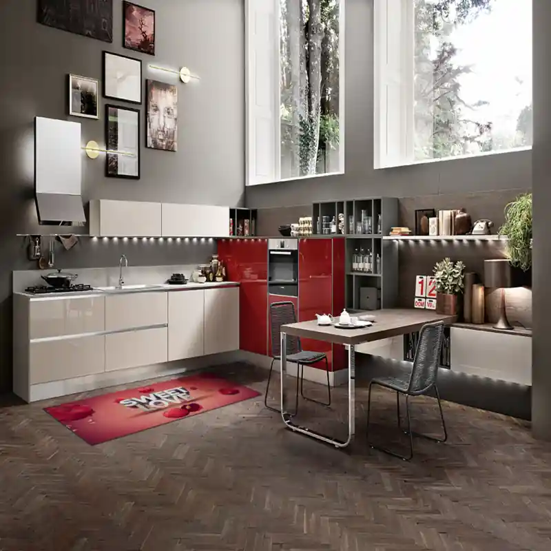 Tappeto Passatoia Salotto Cucina Bagno Lavabile Lui Lei Sweet Love Ciliegie Frutto Amore - LL0055