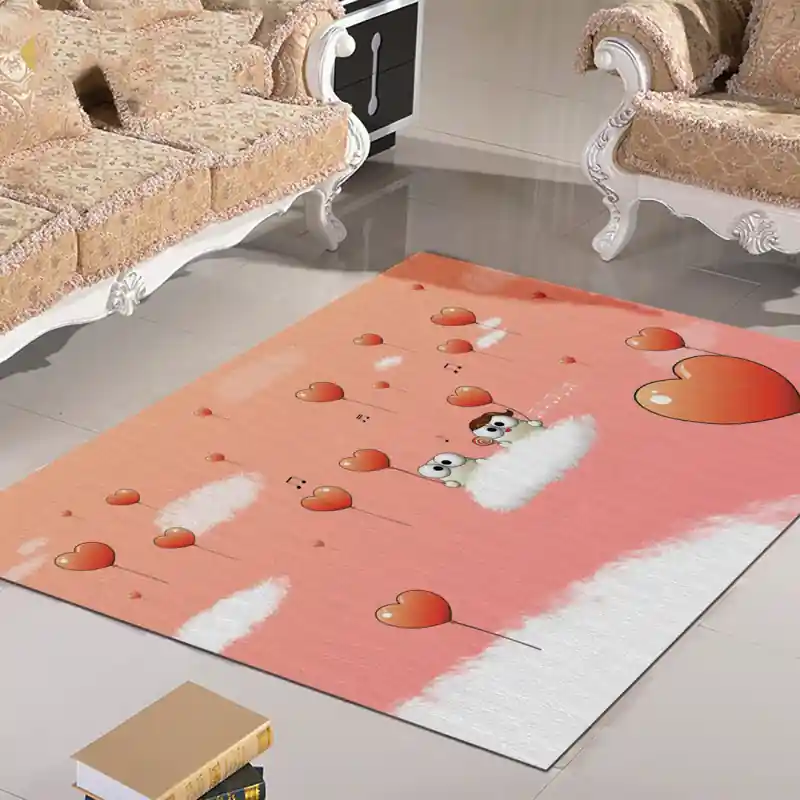 Tappeto Passatoia Salotto Cucina Bagno Lavabile Lui Lei Nuvole Cuori Palloncini Amore - LL0051