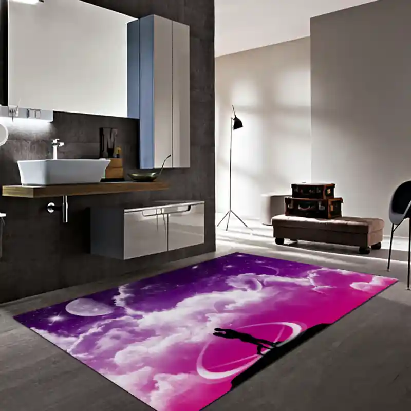 Tappeto Passatoia Salotto Cucina Bagno Lavabile Lui Lei Abbraccio Paradiso Luna Atmosfera - LL0050