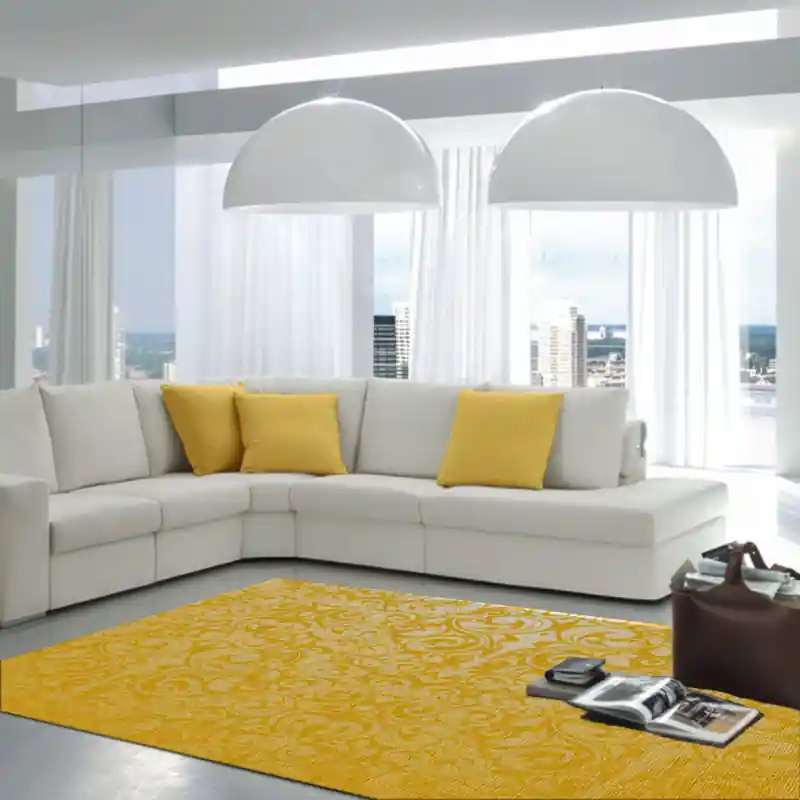 Tappeto Passatoia Salotto Cucina Bagno Lavabile Antiscivolo Moderno Disegni Giallo - MOD5119