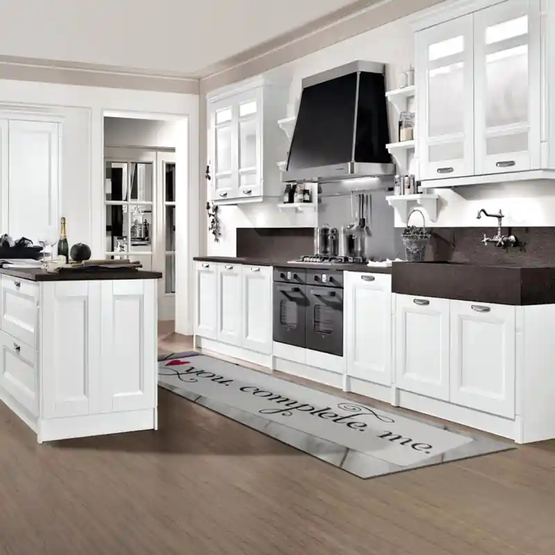 Tappeto Passatoia Salotto Cucina Bagno Lavabile Lui Lei Frase You Complete Me - LL0044
