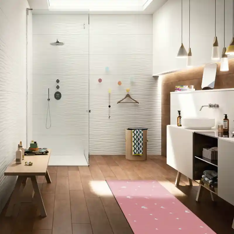 Tappeto Passatoia Salotto Cucina Bagno Lavabile Lui Lei Fantasia Cuori Bianco Rosa - LL0041
