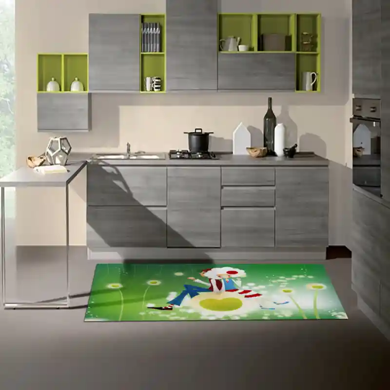 Tappeto Passatoia Salotto Cucina Bagno Lavabile Lui Lei Campo Fiori Cartoon - LL0037