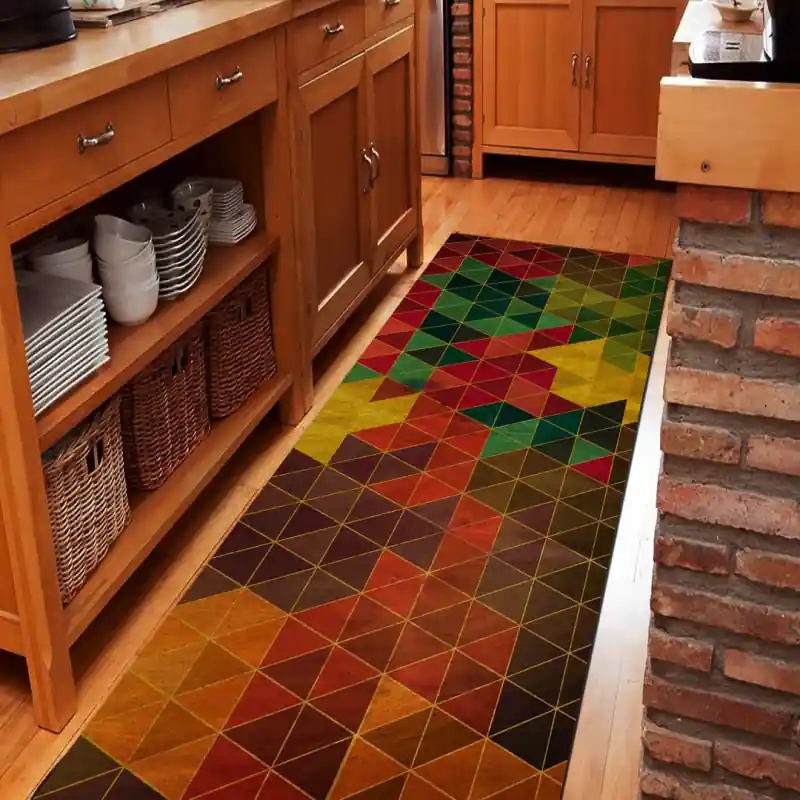 Tappeto Passatoia Salotto Cucina Bagno Lavabile Pattern Motivo Geometrico Triangolo Autunno PATT0013