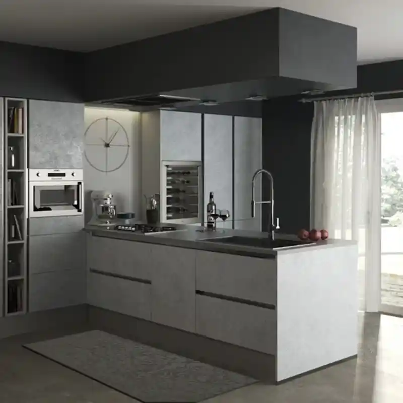 Tappeto Passatoia Salotto Cucina Bagno Lavabile Antiscivolo Moderno Disegni Grigio Scuro - MOD5126