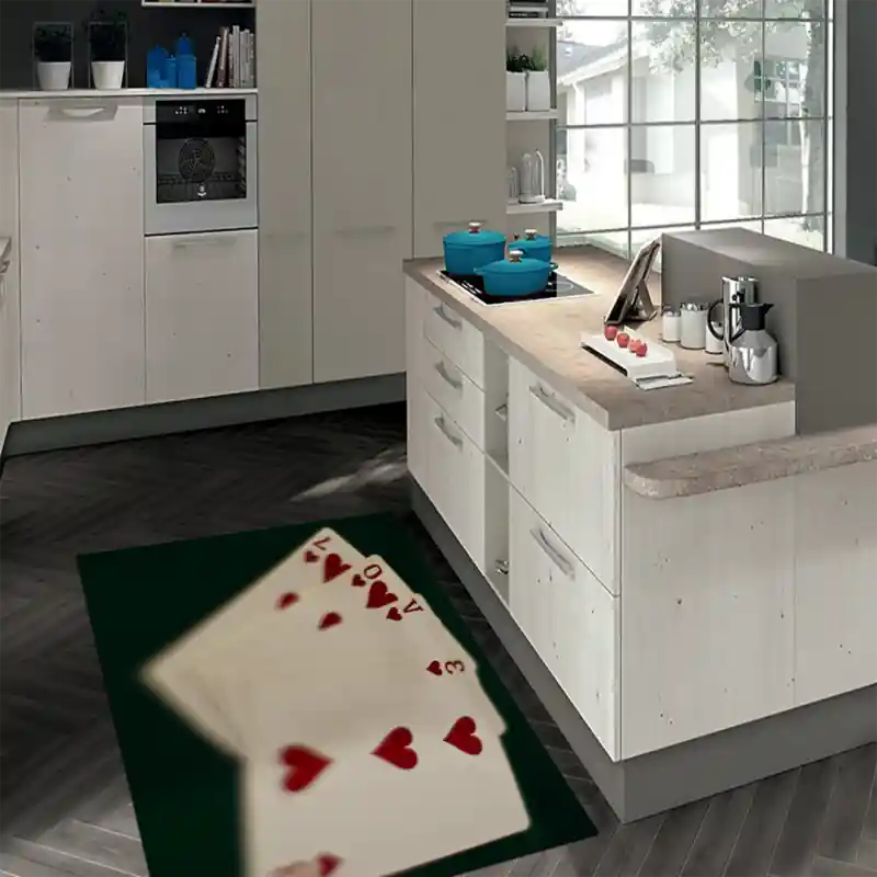 Tappeto Passatoia Salotto Cucina Bagno Lavabile Lui Lei Carte Cuori Love - LL0102