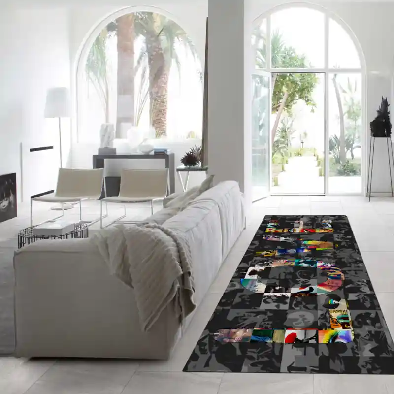 Tappeto Passatoia Salotto Cucina Bagno Lavabile Lui Lei Scritta Love Collage Immagini Amore - LL0104
