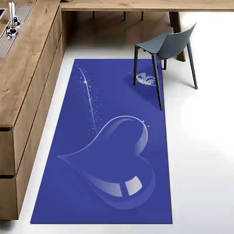 Tappeto Passatoia Salotto Cucina Bagno Lavabile Lui Lei Cuore Farfalla Stella Viola Amore - LL0107
