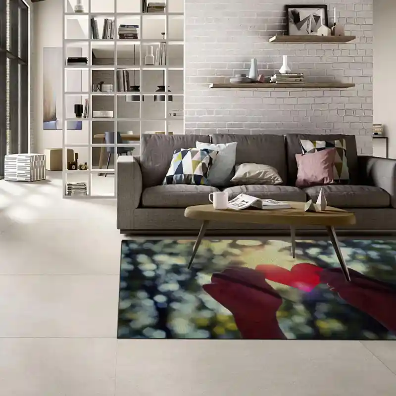 Tappeto Passatoia Salotto Cucina Bagno Lavabile Lui Lei Cuore Carta Raggi Sole Serenità - LL0100