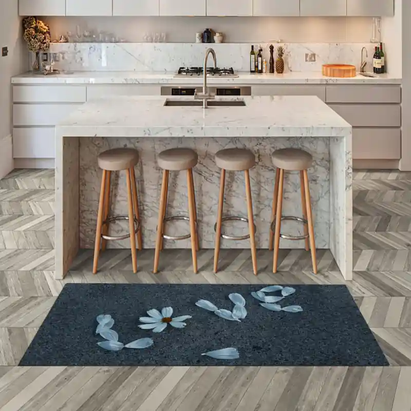 Tappeto Passatoia Salotto Cucina Bagno Lavabile Lui Lei Scritta Love Petali Fiore Margherita LL0079
