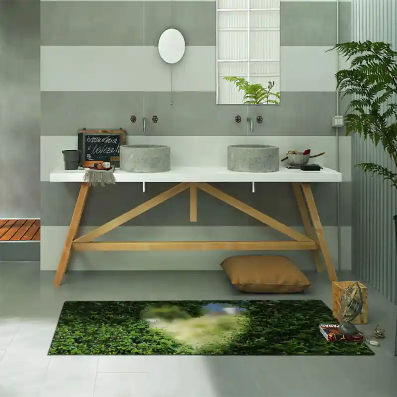 Tappeto Passatoia Salotto Cucina Bagno Lavabile Lui Lei Cuore Siepe Intagliata Scolpita - LL0075