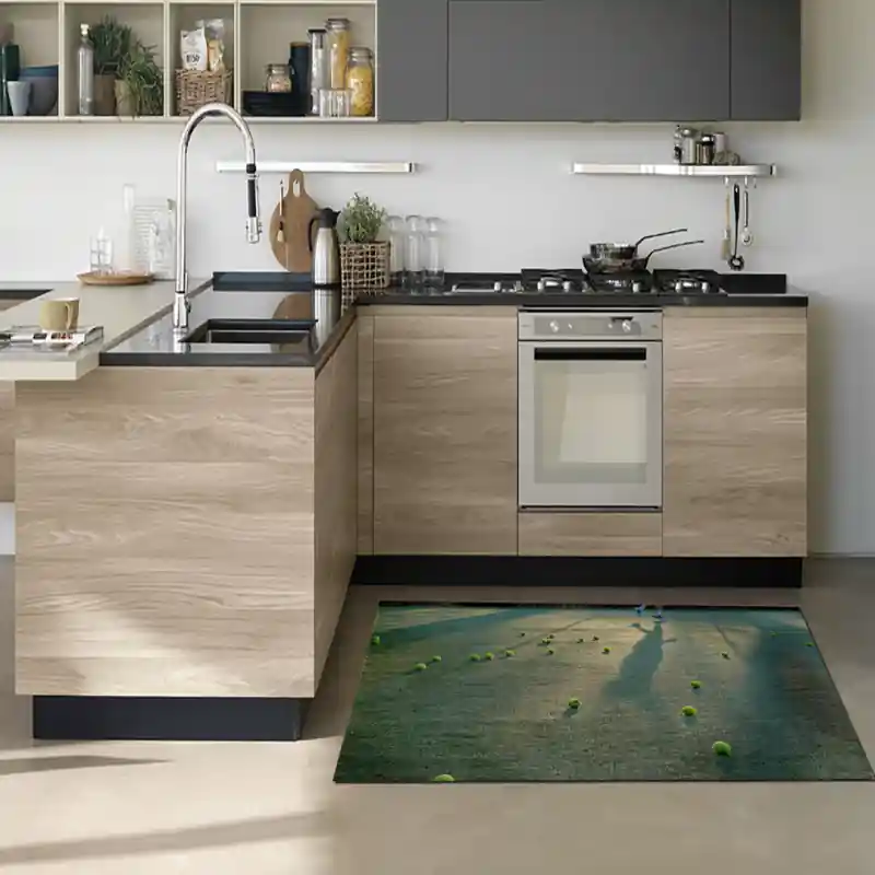 Tappeto Passatoia Salotto Cucina Bagno Lavabile Sport Individuale Tennis Palline Gialle - SPO0018