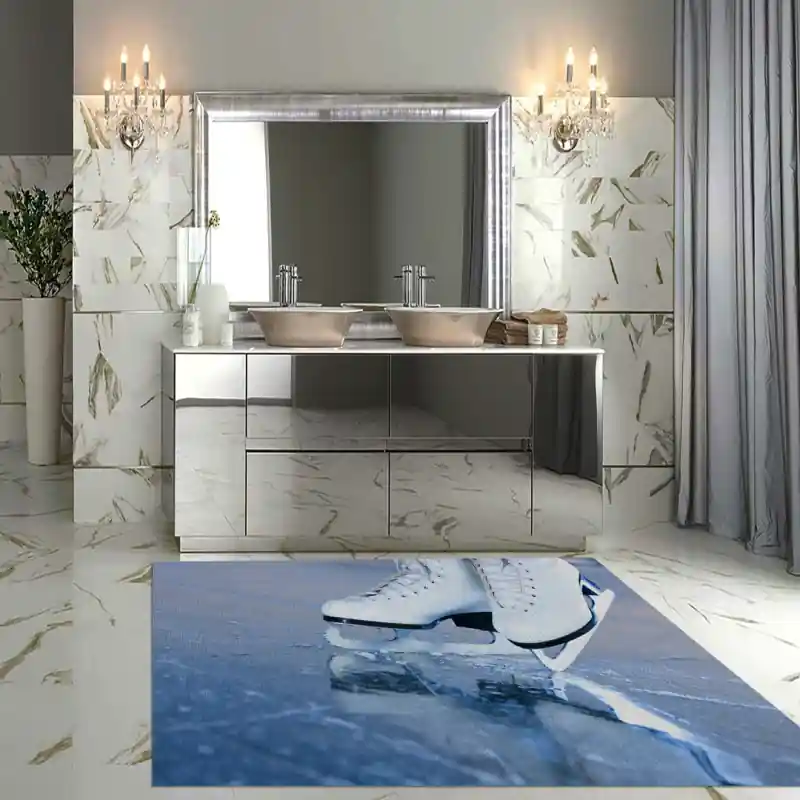 Tappeto Passatoia Salotto Cucina Bagno Lavabile Sport Invernali Pattinaggio Ghiaccio - SPO0010