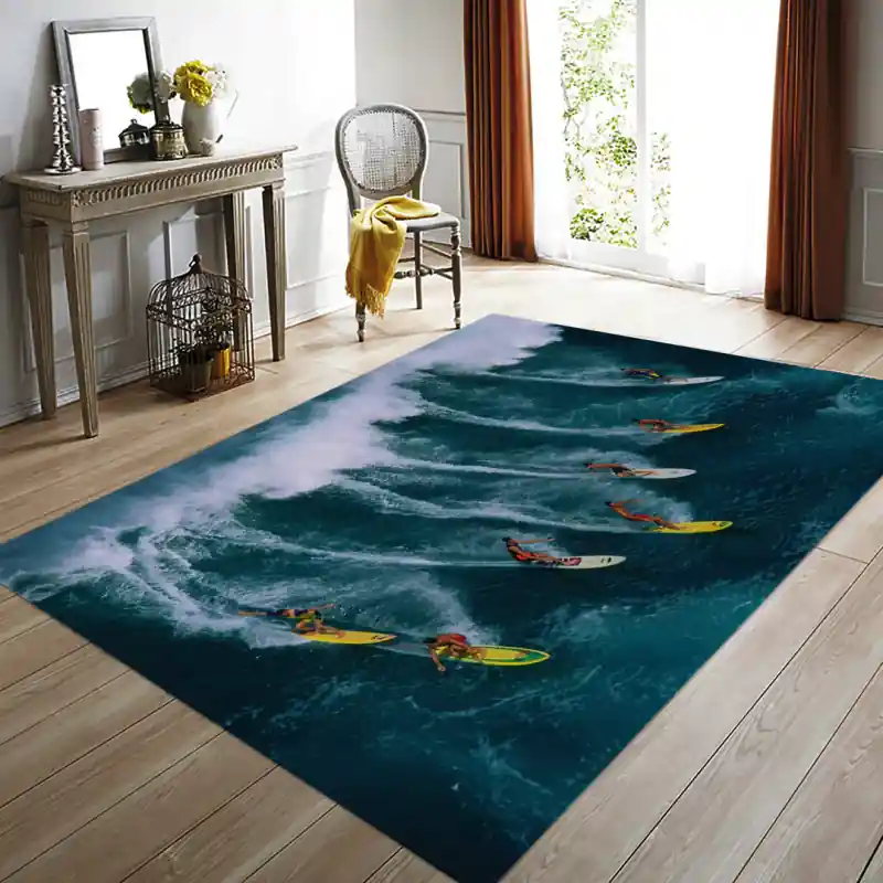 Tappeto Passatoia Salotto Cucina Bagno Lavabile Sport Acquatico Surf Cavalcare Onda - SPO0007
