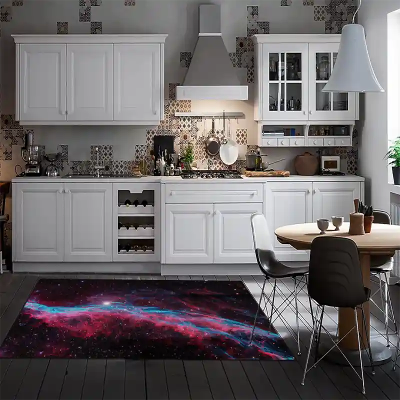 Tappeto Passatoia Salotto Cucina Bagno Lavabile Spazio Stelle Fasci Luminosi - SPA0059