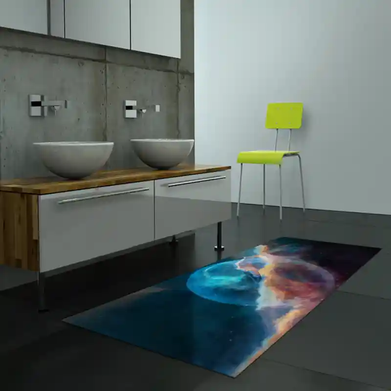 Tappeto Passatoia Salotto Cucina Bagno Lavabile Spazio Pianeti Stelle Luci Nebulose - SPA0057