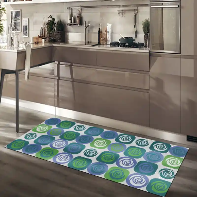 Tappeto Passatoia Salotto Cucina Bagno Lavabile Pattern Motivo Floreale Rose Stilizzate - PATT0057