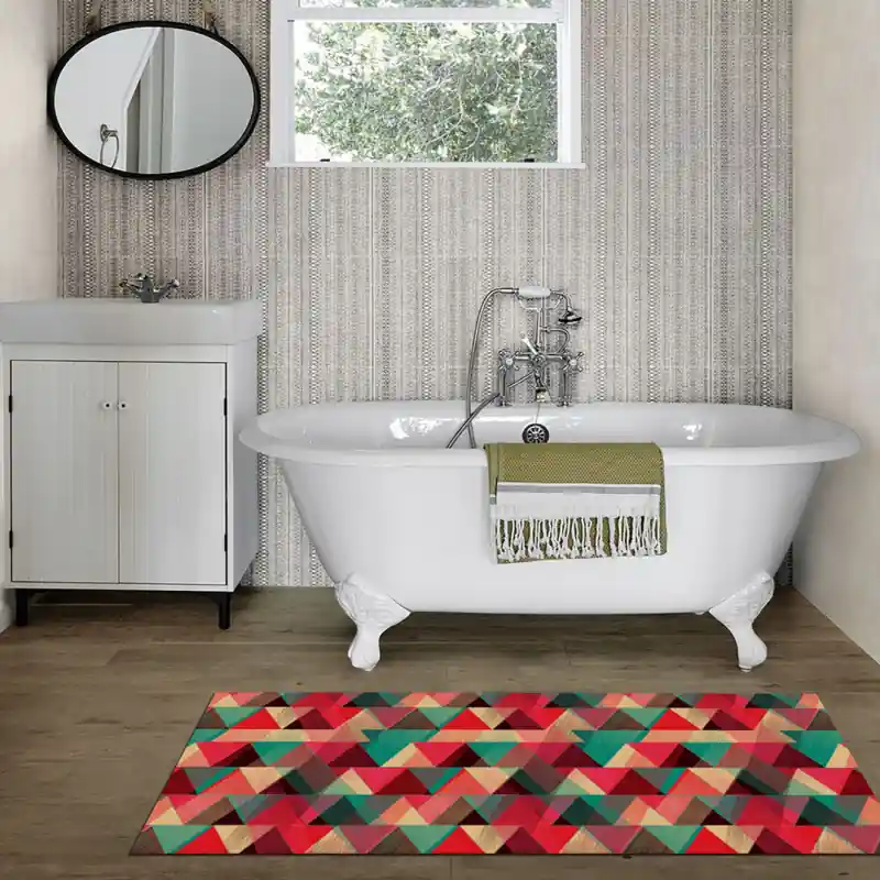 Tappeto Passatoia Salotto Cucina Bagno Lavabile Pattern Motivo Geometrico Triangoli - PATT0053