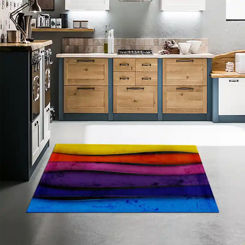Tappeto Passatoia Salotto Cucina Bagno Lavabile Pattern Motivo Onde Multicolore - PATT0047