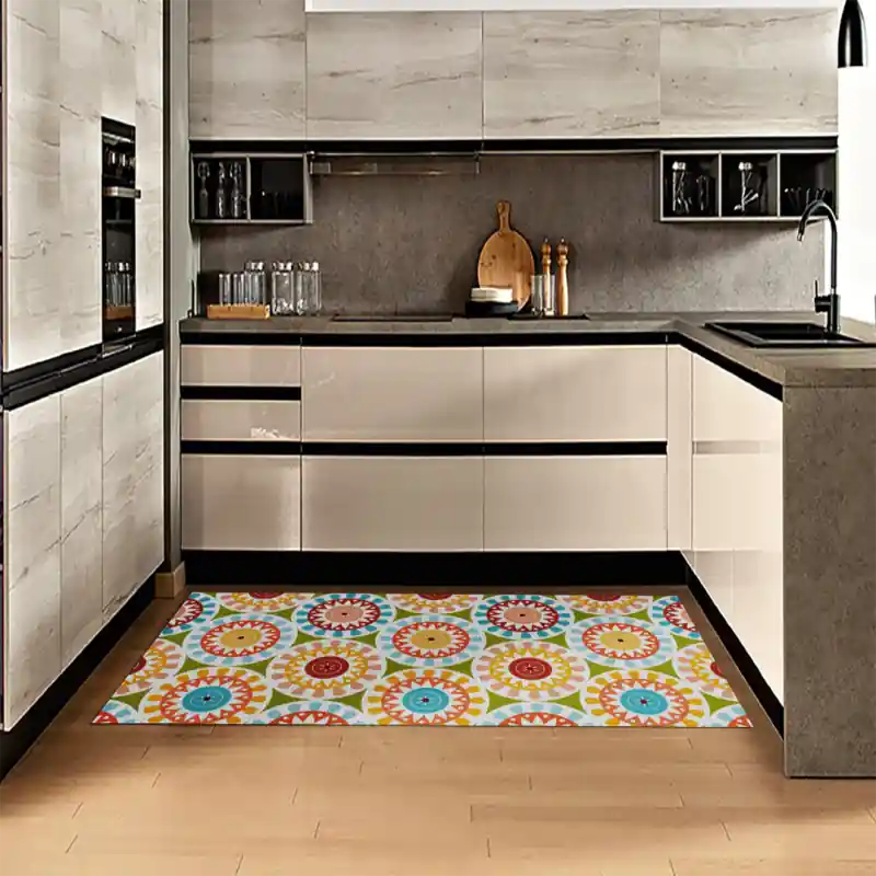 Tappeto Passatoia Salotto Cucina Bagno Lavabile Pattern Schema Mandala Cerchi Raggi - PATT0040